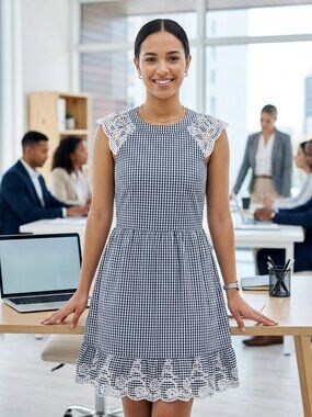 Copper Key Plaid Dress with Lace from Dillard's